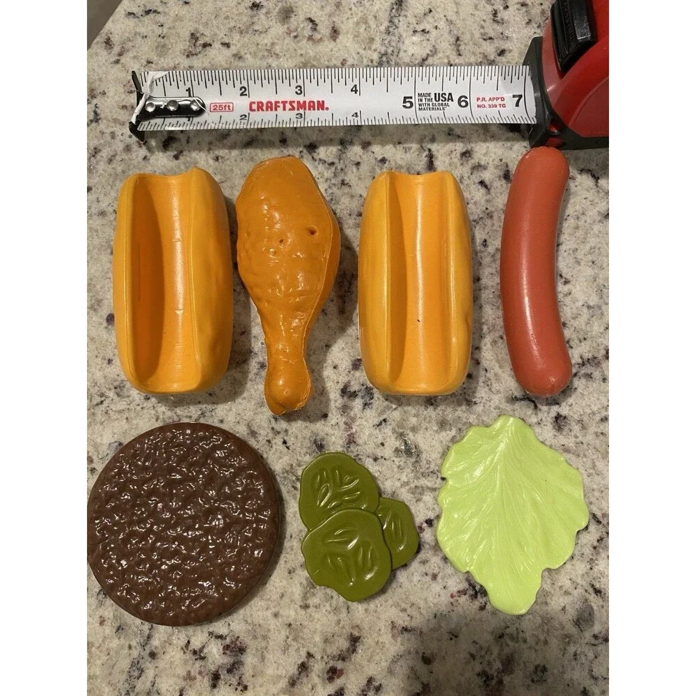 Vintage Fisher Price Fun With Food Extra Food items 1980s Burger Hotdog Pickles